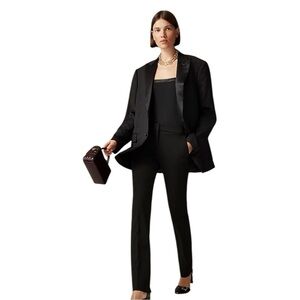 J Crew Black Going Out Slim Pant in Four Season Stretch Womens Size 0 Straight